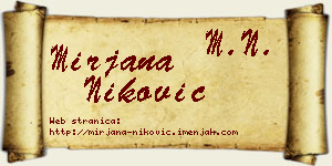 Mirjana Niković vizit kartica